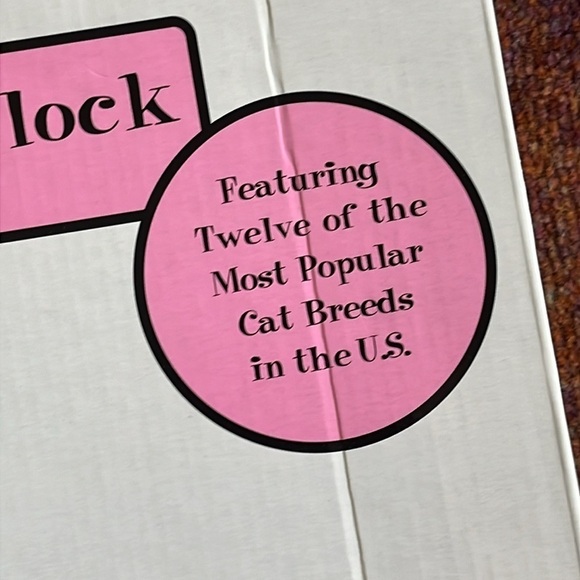 Brand New Meowing Cat Clock Real Cat Recordings Every Hour Popular Breeds Round - Picture 10 of 14